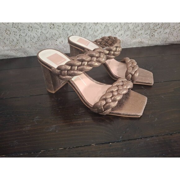 NWOB Dolce Vita Paily Bronze Braided Block Heeled Sandals/Sz. 7.5 - Picture 1 of 9